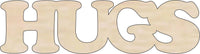Hugs Wood Craft Shape - Laser Cut Baltic Birch Unfinished DIY Wood Art Supplies WRD39 - The Wood Shape Store