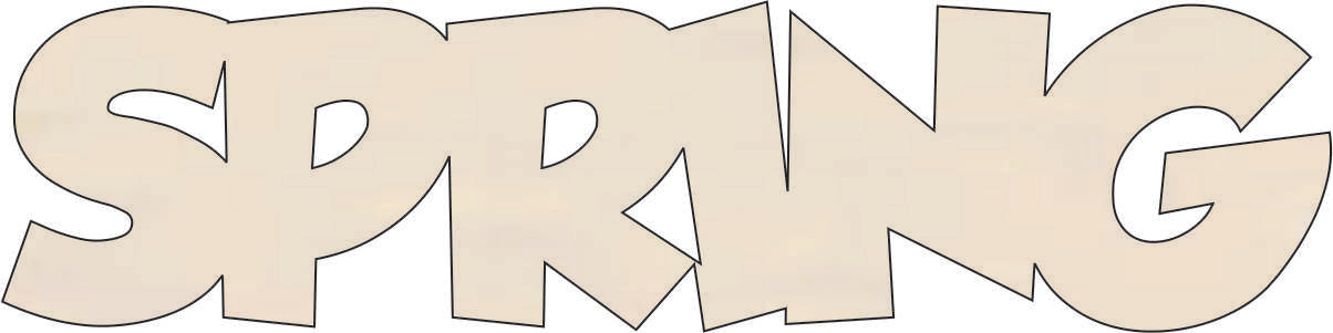 Word Spring - Laser Cut Out Unfinished Wood Craft Shape WRD3 Word Spring - Laser Cut Out Unfinished Wood Craft Shape WRD3