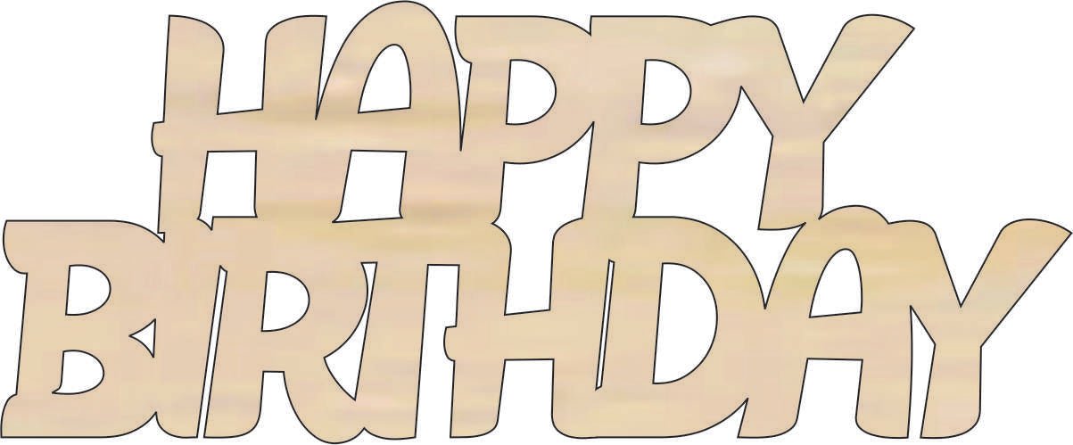 Birthday Wood Craft Shape - Laser Cut Baltic Birch Unfinished DIY Wood Art Supplies WRD49 - The Wood Shape Store