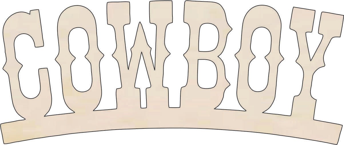 Cowboy Wood Craft Shape - Laser Cut Baltic Birch Unfinished DIY Wood Art Supplies WRD61 - The Wood Shape Store