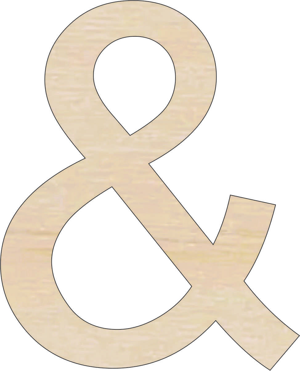 Sign & And - Laser Cut Out Unfinished Wood Craft Shape WRD74 Sign & And - Laser Cut Out Unfinished Wood Craft Shape WRD74