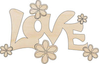 Love Wood Craft Shape - Laser Cut Baltic Birch Unfinished DIY Wood Art Supplies WRD75 - The Wood Shape Store