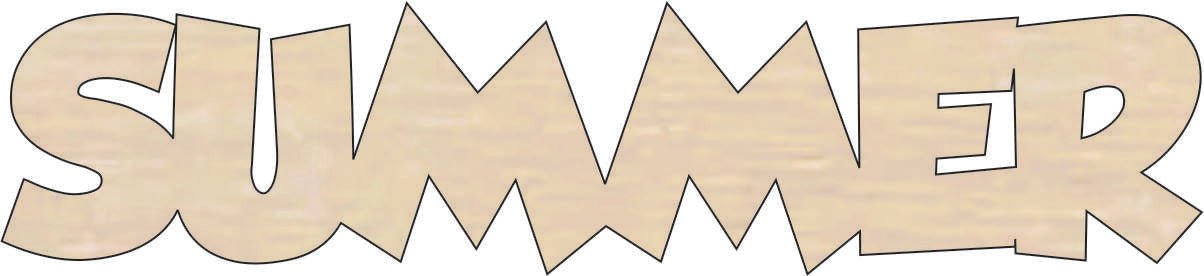 Summer Wood Craft Shape - Laser Cut Baltic Birch Unfinished DIY Wood Art Supplies WRD82 - The Wood Shape Store