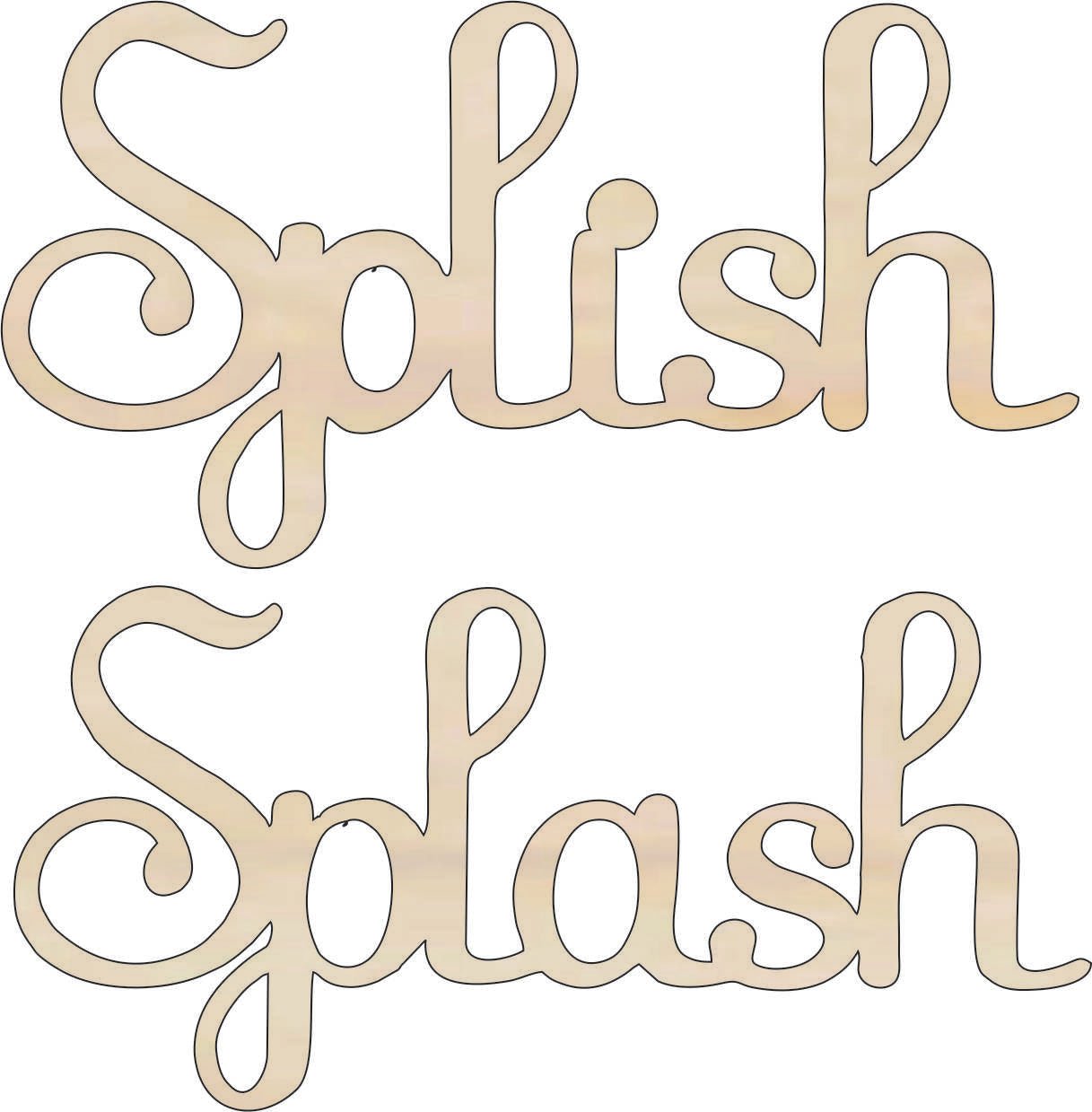 Splish Splash Wood Craft Shape – Laser Cut Baltic Birch Unfinished DIY Wood Art Supplies WRD85 - The Wood Shape Store