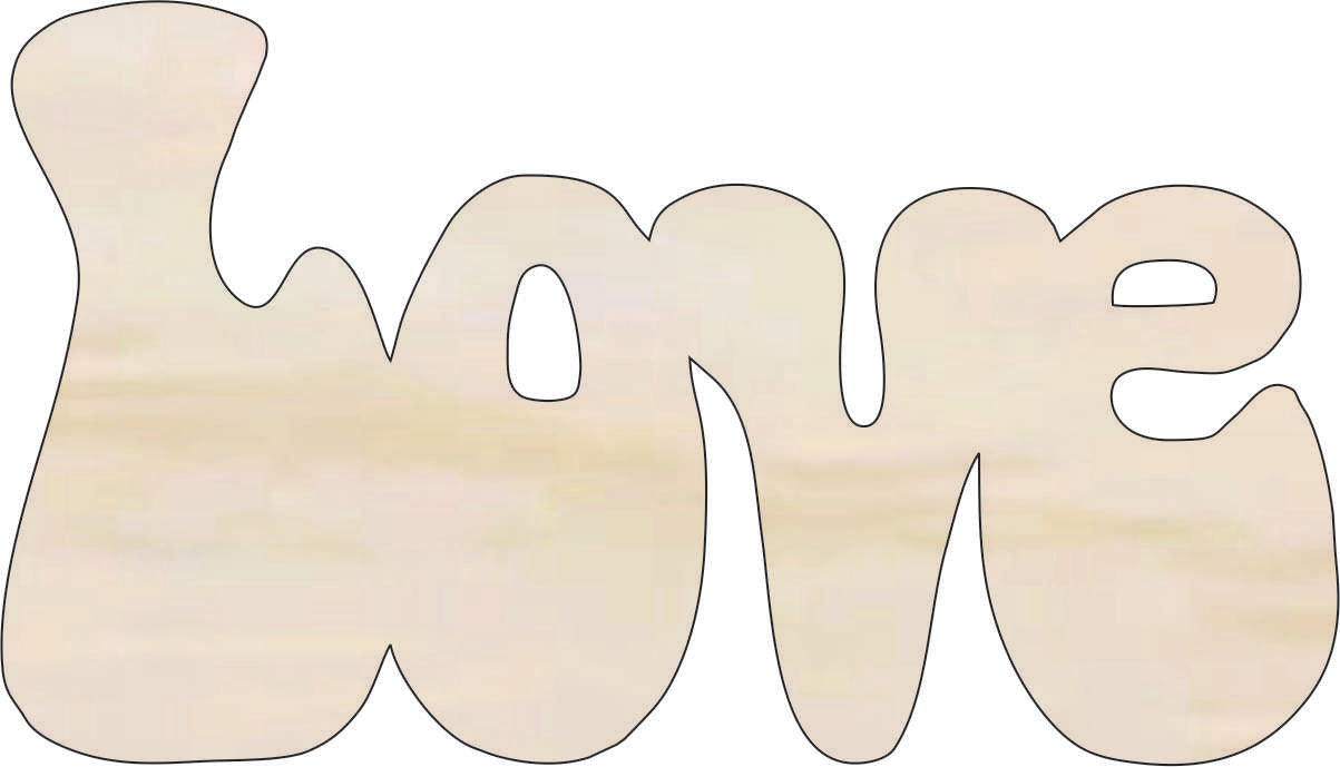 Word Love - Laser Cut Out Unfinished Wood Craft Shape WRD96