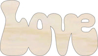 Love Wood Craft Shape - Laser Cut Baltic Birch Unfinished DIY Wood Art Supplies WRD96 - The Wood Shape Store