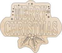 Christmas Wood Craft Shape - Laser Cut Baltic Birch Unfinished DIY Wood Art Supplies XMS100 - The Wood Shape Store