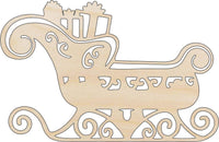 Sleigh Wood Craft Shape - Laser Cut Baltic Birch Unfinished DIY Wood Art Supplies XMS101 - The Wood Shape Store