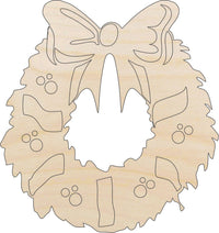 Wreath Wood Craft Shape - Laser Cut Baltic Birch Unfinished DIY Wood Art Supplies XMS105 - The Wood Shape Store