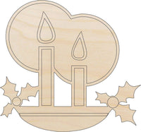 Candle Wood Craft Shape - Laser Cut Baltic Birch Unfinished DIY Wood Art Supplies XMS108 - The Wood Shape Store