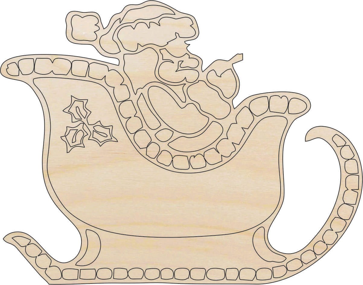 Santa Claus Wood Craft Shape - Laser Cut Baltic Birch Unfinished DIY Wood Art Supplies XMS10 - The Wood Shape Store