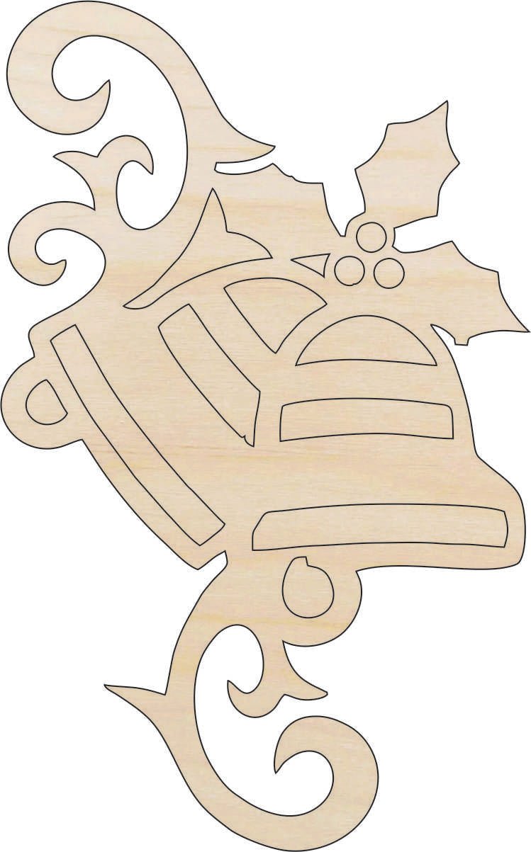 Bells Wood Craft Shape - Laser Cut Baltic Birch Unfinished DIY Wood Art Supplies XMS110 - The Wood Shape Store