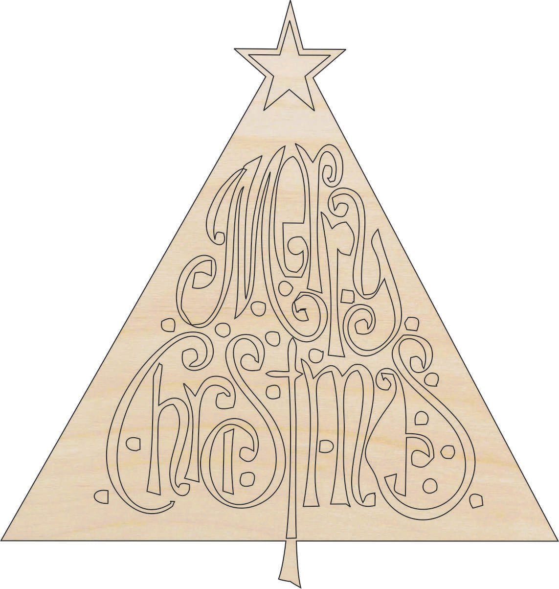 Christmas Tree - Wood Craft Shape – Laser Cut Baltic Birch Unfinished DIY Art Supplies XMS111 - The Wood Shape Store