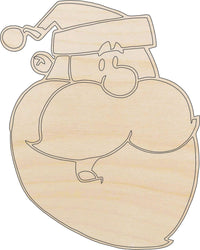 Santa Claus Wood Craft Shape - Laser Cut Baltic Birch Unfinished DIY Wood Art Supplies XMS114 - The Wood Shape Store