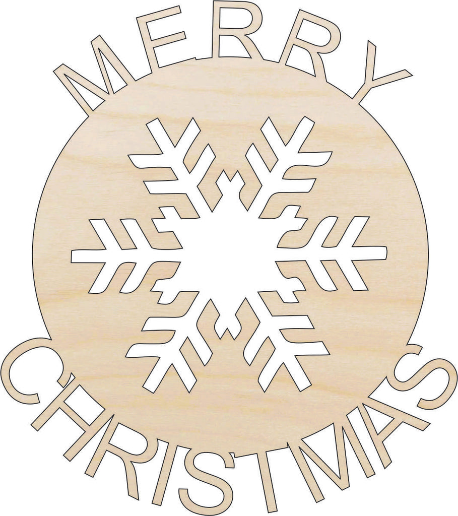Sign Merry Christmas - Laser Cut Out Unfinished Wood Craft Shape XMS116