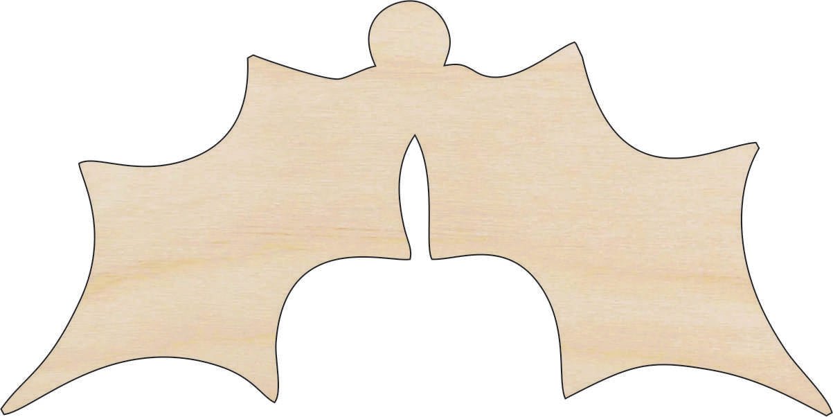 Holly Wood Craft Shape - Laser Cut Baltic Birch Unfinished DIY Wood Art Supplies XMS118 - The Wood Shape Store