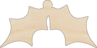 Holly Wood Craft Shape - Laser Cut Baltic Birch Unfinished DIY Wood Art Supplies XMS118 - The Wood Shape Store