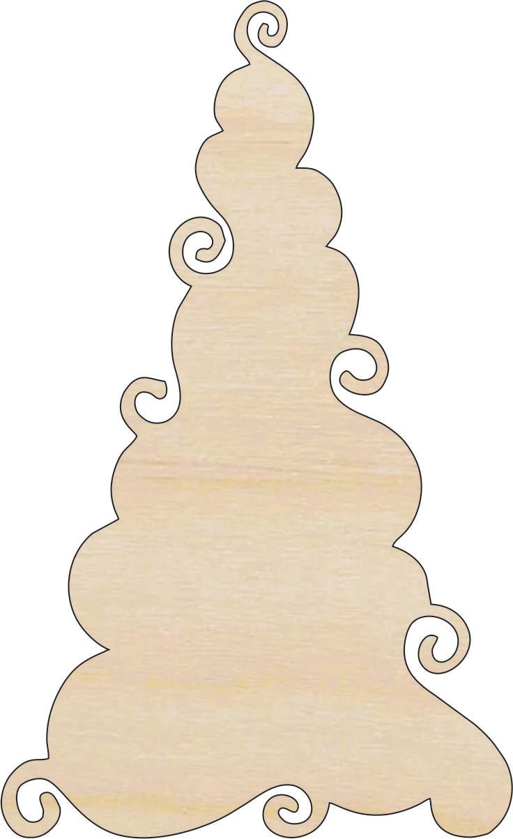 Tree Wood Craft Shape - Laser Cut Baltic Birch Unfinished DIY Wood Art Supplies XMS119 - The Wood Shape Store