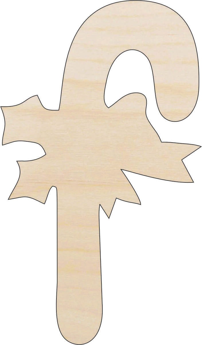 Candy Cane Wood Craft Shape - Laser Cut Baltic Birch Unfinished DIY Wood Art Supplies XMS128 - The Wood Shape Store