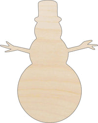 Snowman Wood Craft Shape - Laser Cut Baltic Birch Unfinished DIY Wood Art Supplies XMS129 - The Wood Shape Store