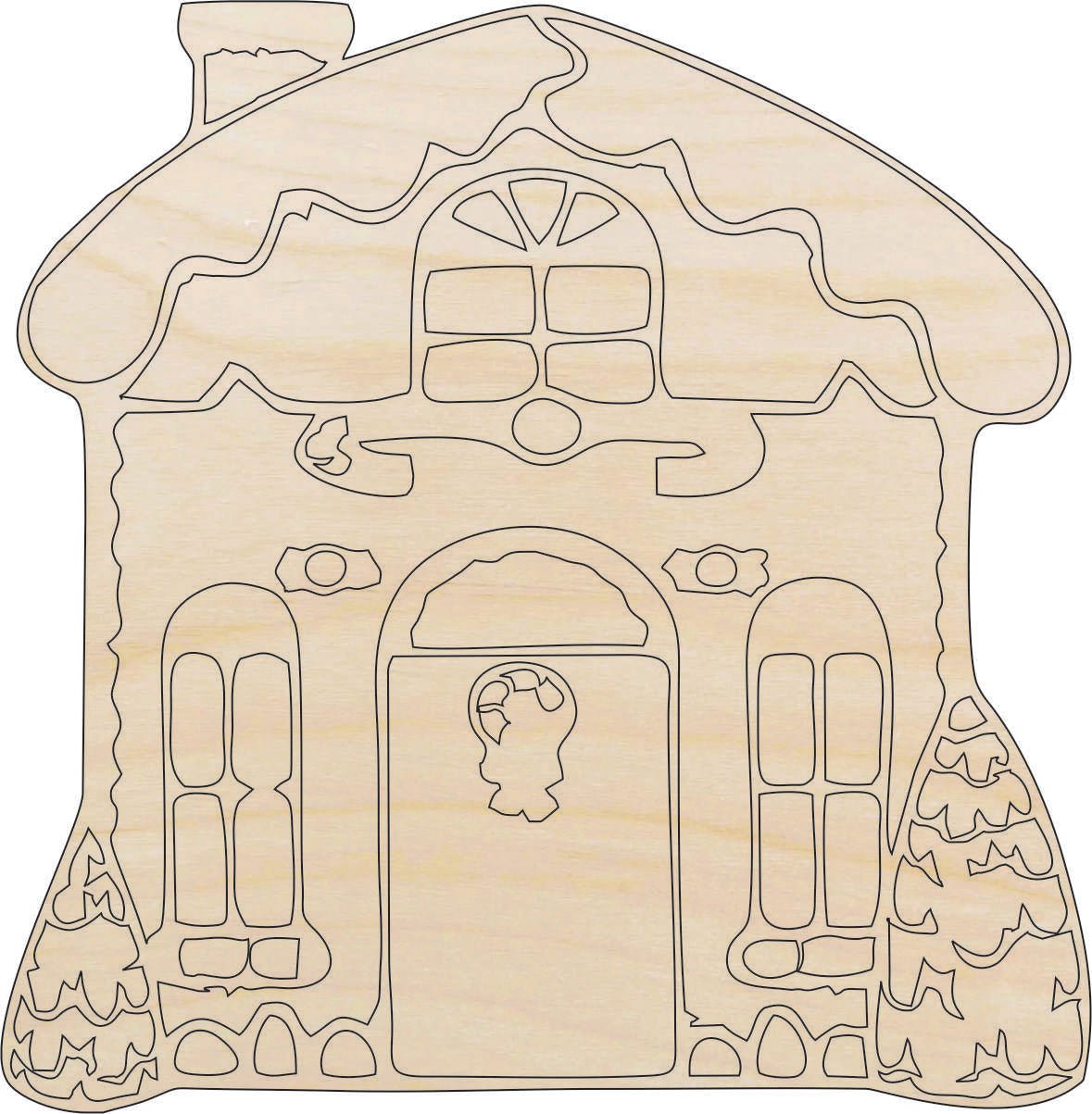 House Wood Craft Shape - Laser Cut Baltic Birch Unfinished DIY Wood Art Supplies XMS12 - The Wood Shape Store