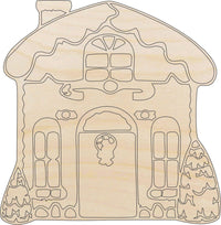 House Wood Craft Shape - Laser Cut Baltic Birch Unfinished DIY Wood Art Supplies XMS12 - The Wood Shape Store