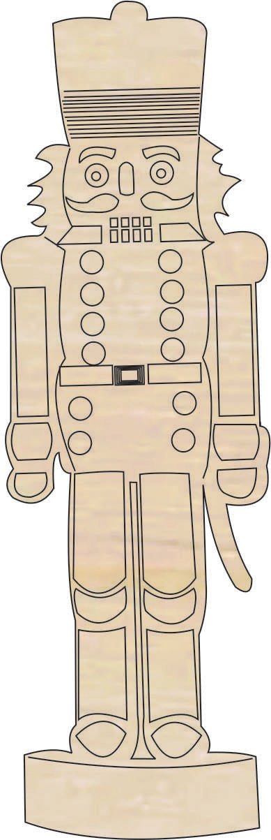 Nutcracker Wood Craft Shape - Laser Cut Baltic Birch Unfinished DIY Wood Art Supplies XMS134 - The Wood Shape Store