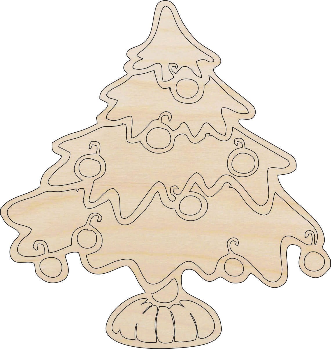 Christmas Tree Wood Craft Shape - Laser Cut Baltic Birch Unfinished DIY Wood Art Supplies XMS13 - The Wood Shape Store
