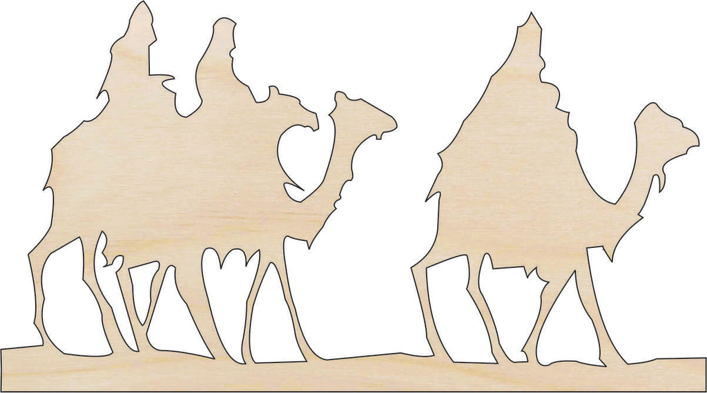 Scene Three Wise Men - Laser Cut Out Unfinished Wood Craft Shape XMS144
