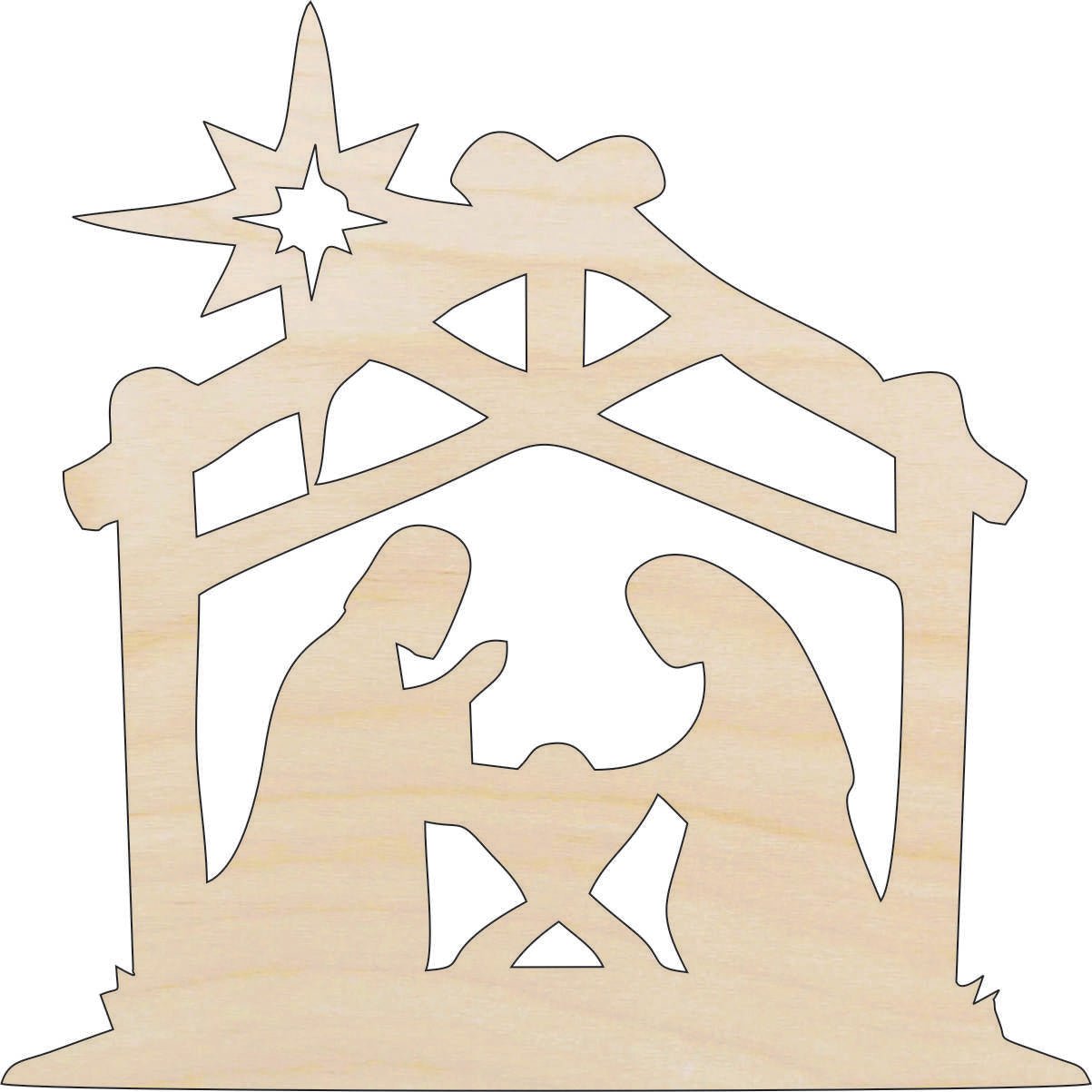 Nativity Wood Craft Shape - Laser Cut Baltic Birch Unfinished DIY Wood Art Supplies XMS152 - The Wood Shape Store