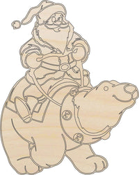 Santa Claus Wood Craft Shape - Laser Cut Baltic Birch Unfinished DIY Wood Art Supplies XMS154 - The Wood Shape Store