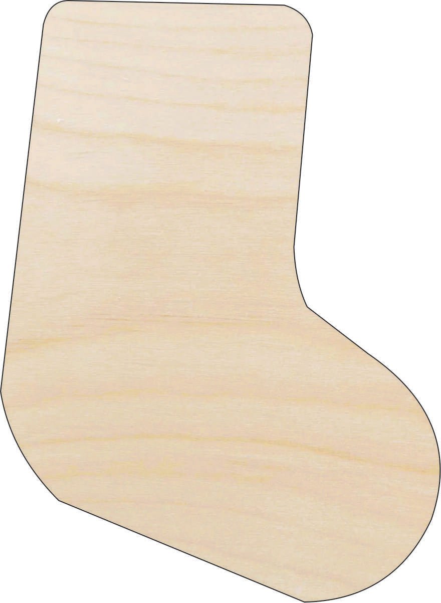 Stocking Wood Craft Shape - Laser Cut Baltic Birch Unfinished DIY Wood Art Supplies XMS160 - The Wood Shape Store