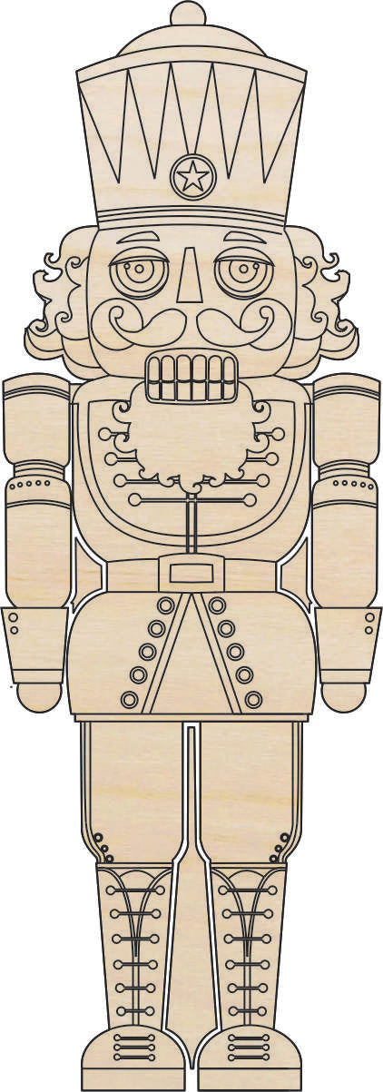 Nutcracker - Laser Cut Out Unfinished Wood Craft Shape XMS161 Nutcracker - Laser Cut Out Unfinished Wood Craft Shape XMS161