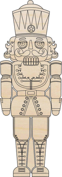 Nutcracker Wood Craft Shape - Laser Cut Baltic Birch Unfinished DIY Wood Art Supplies XMS161 - The Wood Shape Store