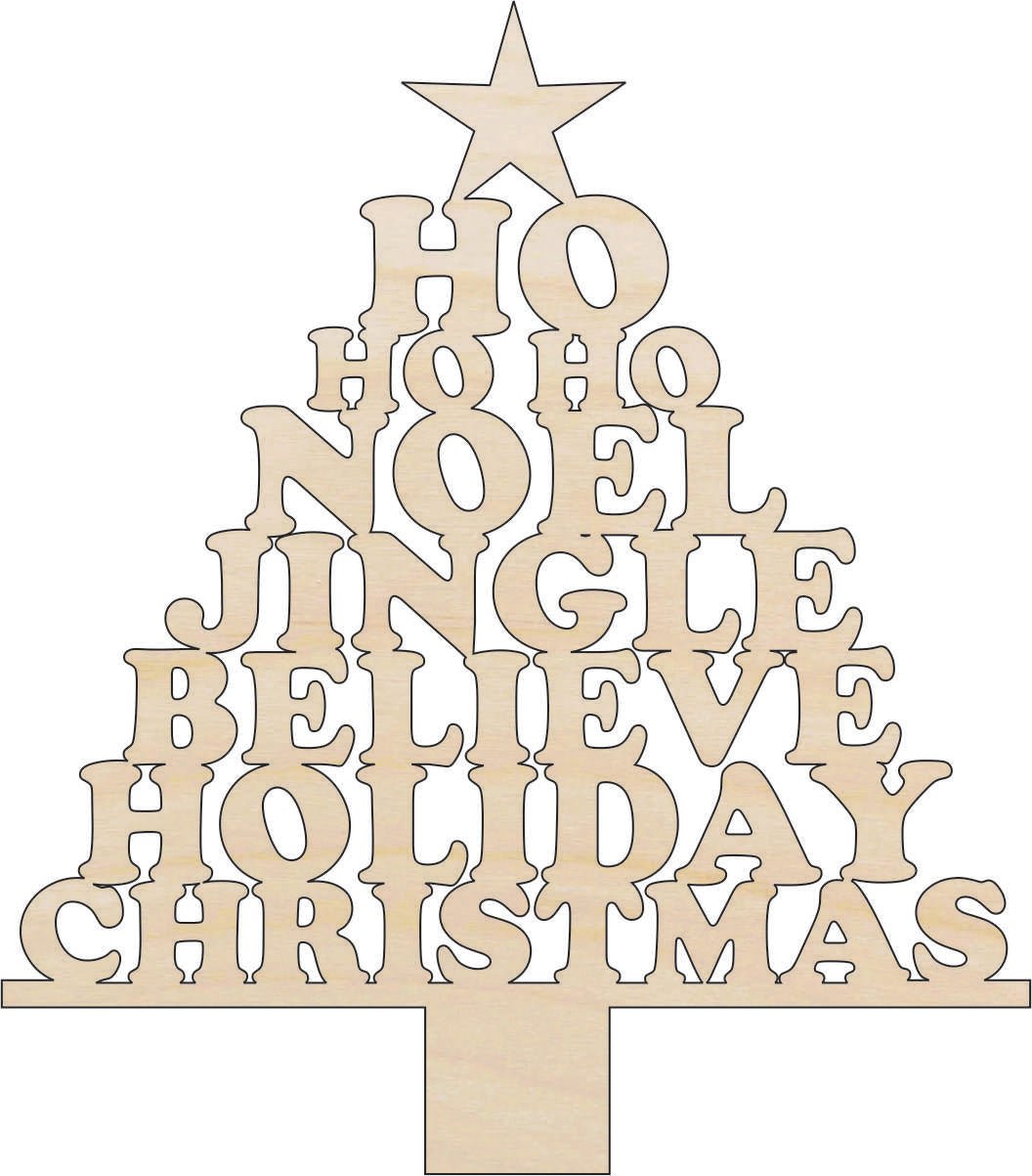 Christmas Tree Wood Craft Shape – Laser Cut Baltic Birch Unfinished DIY Art Supplies XMS162 - The Wood Shape Store