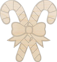 Candy Canes Wood Craft Shape - Laser Cut Baltic Birch Unfinished DIY Wood Art Supplies XMS164 - The Wood Shape Store