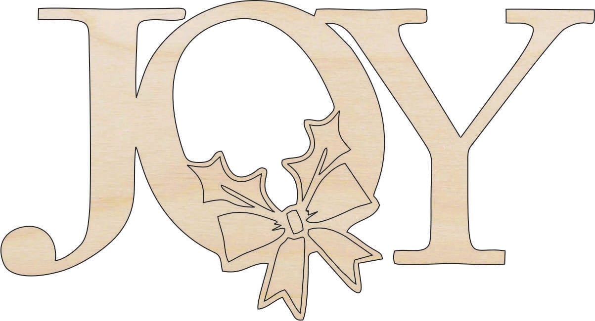 Joy Wood Craft Shape - Laser Cut Baltic Birch Unfinished DIY Wood Art Supplies XMS172 - The Wood Shape Store
