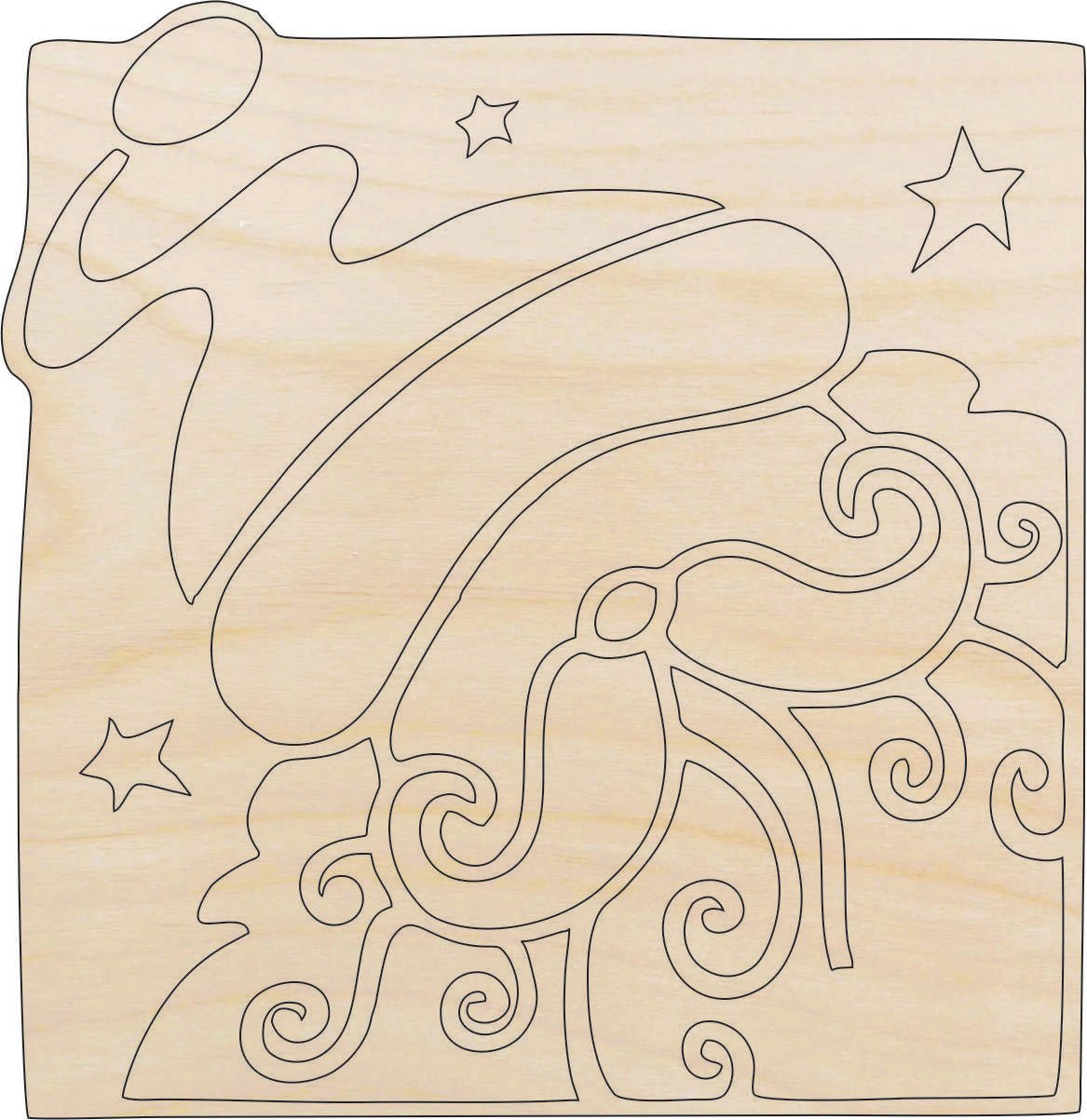 Santa Claus Wood Craft Shape - Laser Cut Baltic Birch Unfinished DIY Wood Art Supplies XMS177 - The Wood Shape Store