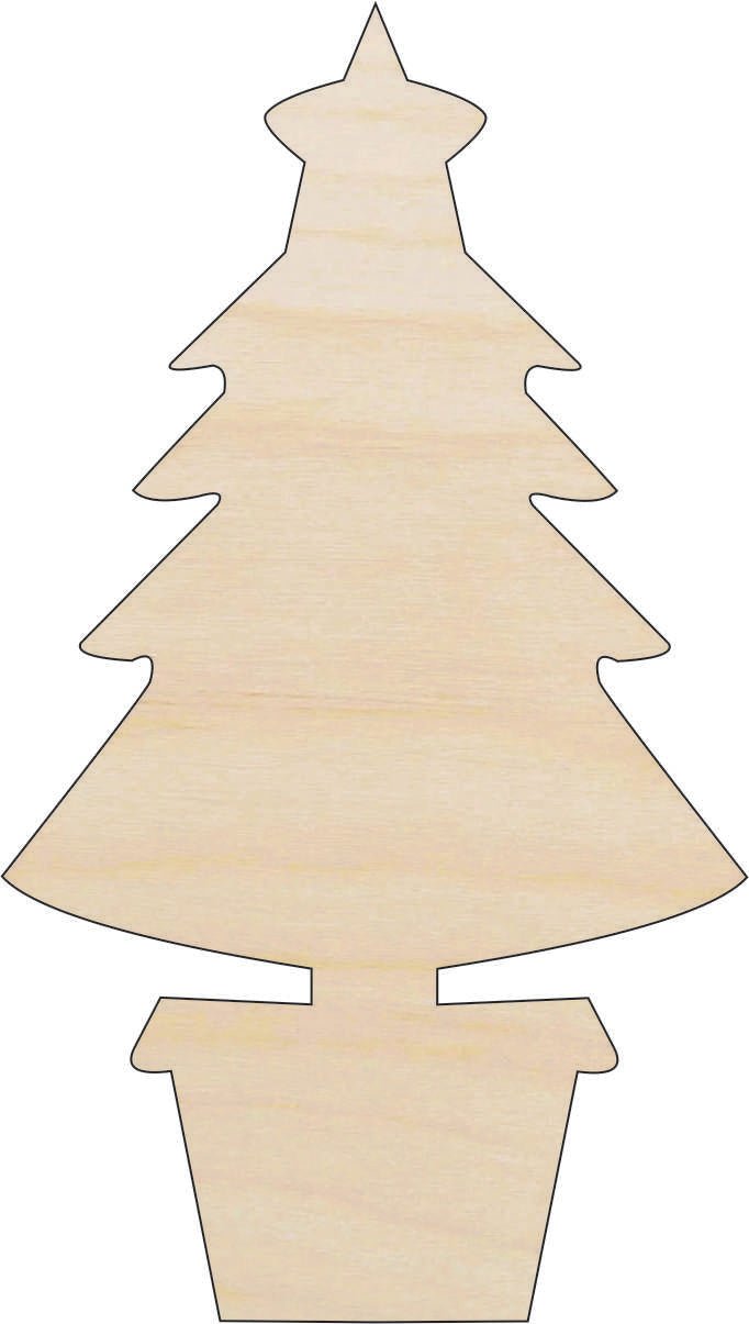 Tree Wood Craft Shape - Laser Cut Baltic Birch Unfinished DIY Wood Art Supplies XMS182 - The Wood Shape Store