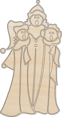 Carolers Wood Craft Shape - Laser Cut Baltic Birch Unfinished DIY Wood Art Supplies XMS187 - The Wood Shape Store