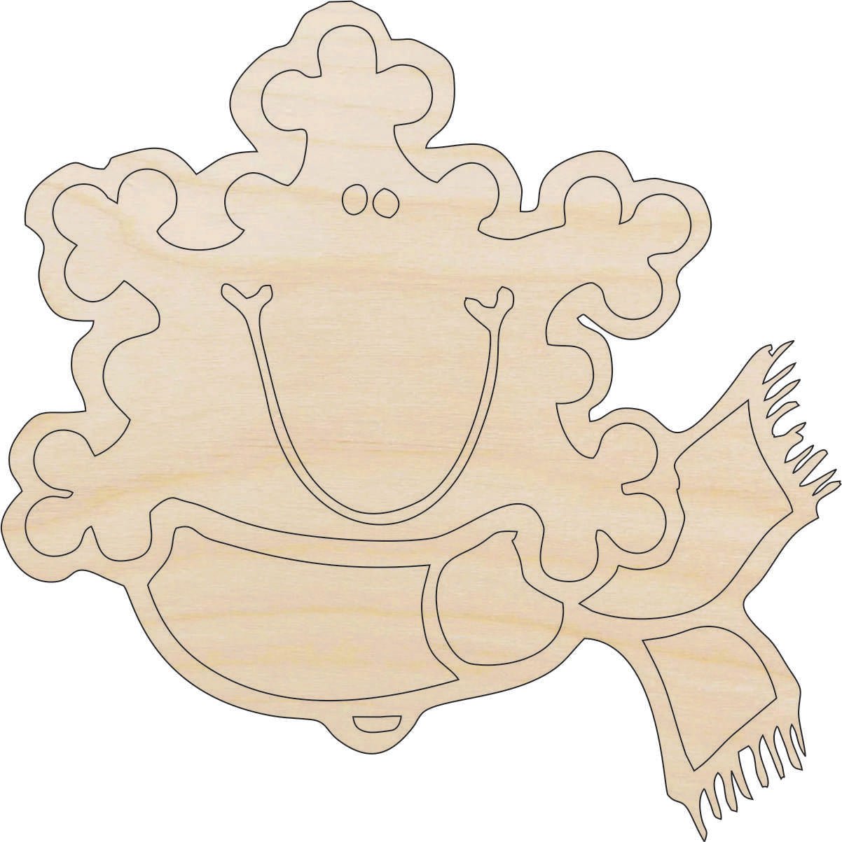 Snowflake Wood Craft Shape - Laser Cut Baltic Birch Unfinished DIY Wood Art Supplies XMS18 - The Wood Shape Store