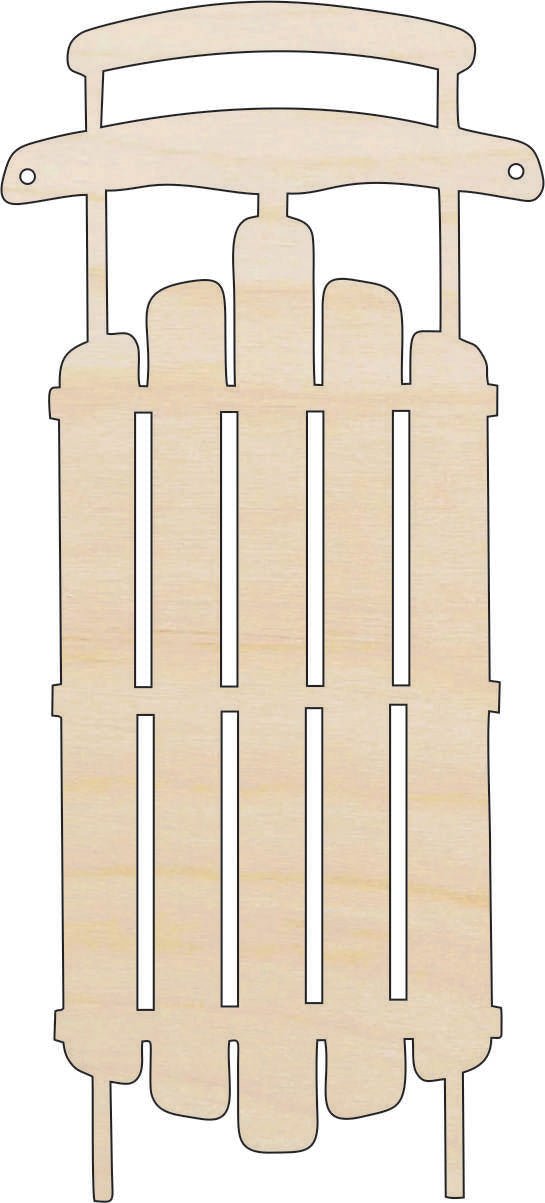 Sled Wood Craft Shape - Laser Cut Baltic Birch Unfinished DIY Wood Art Supplies XMS193 - The Wood Shape Store