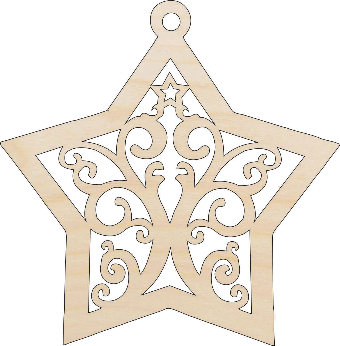 Bauble - Laser Cut Out Unfinished Wood Craft Shape XMS195 Bauble - Laser Cut Out Unfinished Wood Craft Shape XMS195