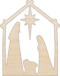 Nativity Wood Craft Shape - Laser Cut Baltic Birch Unfinished DIY Wood Art Supplies XMS196 - The Wood Shape Store