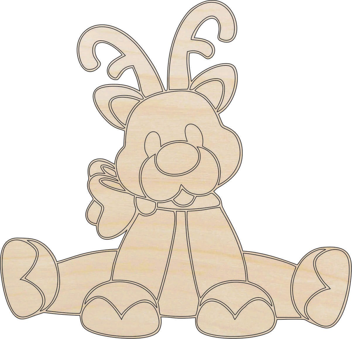Reindeer Wood Craft Shape - Laser Cut Baltic Birch Unfinished DIY Wood Art Supplies XMS19 - The Wood Shape Store