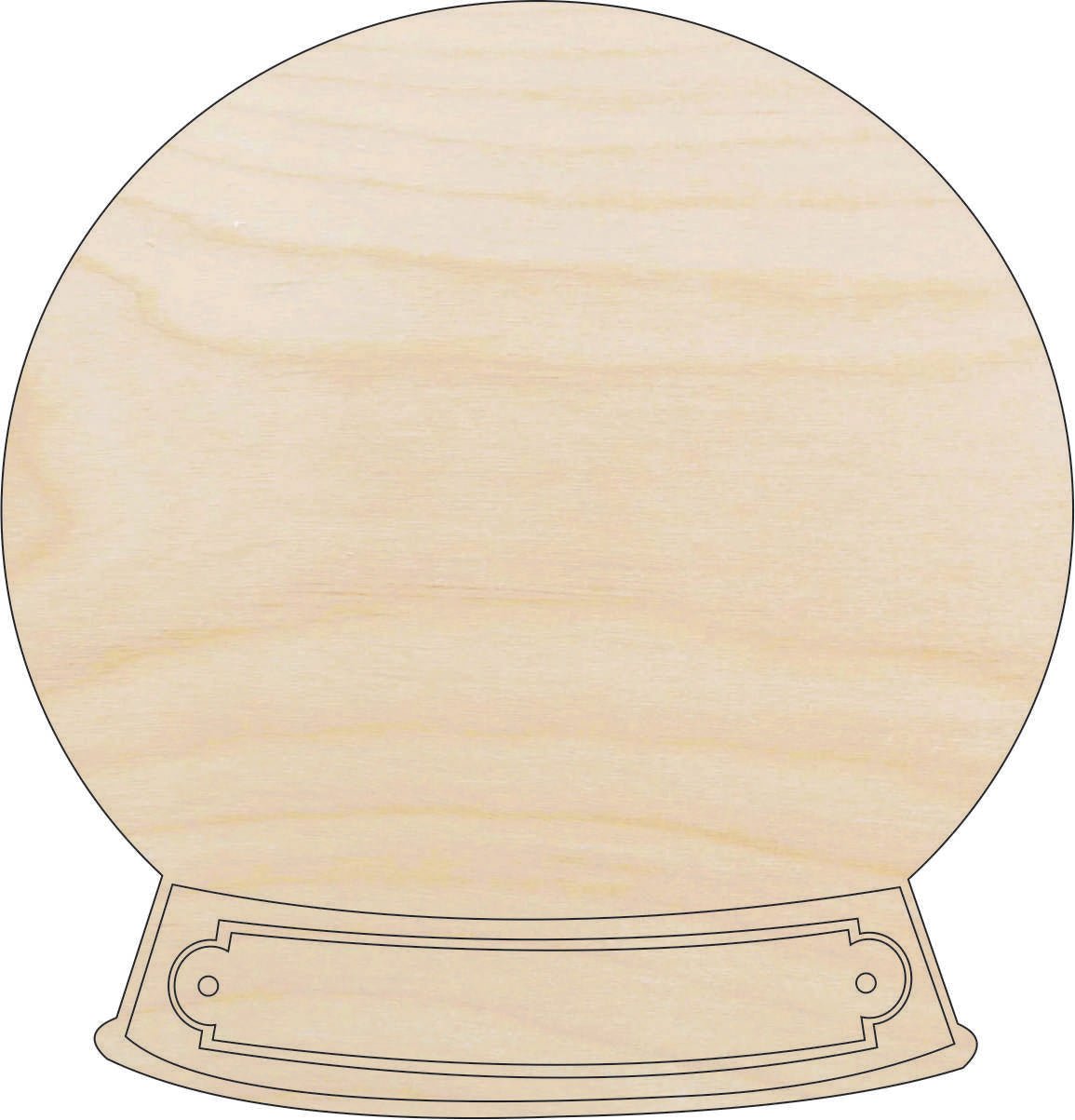 Snow Globe Wood Craft Shape - Laser Cut Baltic Birch Unfinished DIY Wood Art Supplies XMS200 - The Wood Shape Store