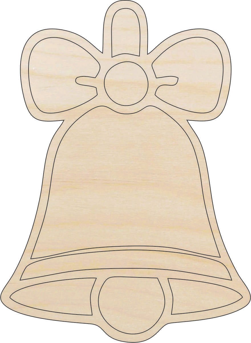 Bell Wood Craft Shape - Laser Cut Baltic Birch Unfinished DIY Wood Art Supplies XMS216 - The Wood Shape Store