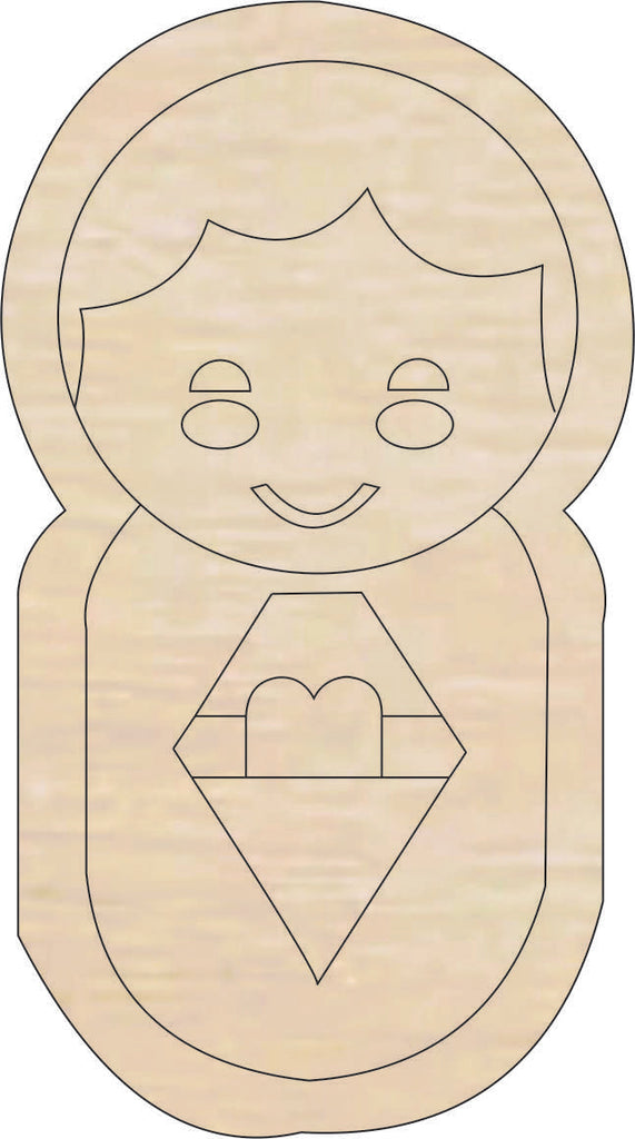 Nativity Baby Jesus - Laser Cut Out Unfinished Wood Craft Shape XMS229