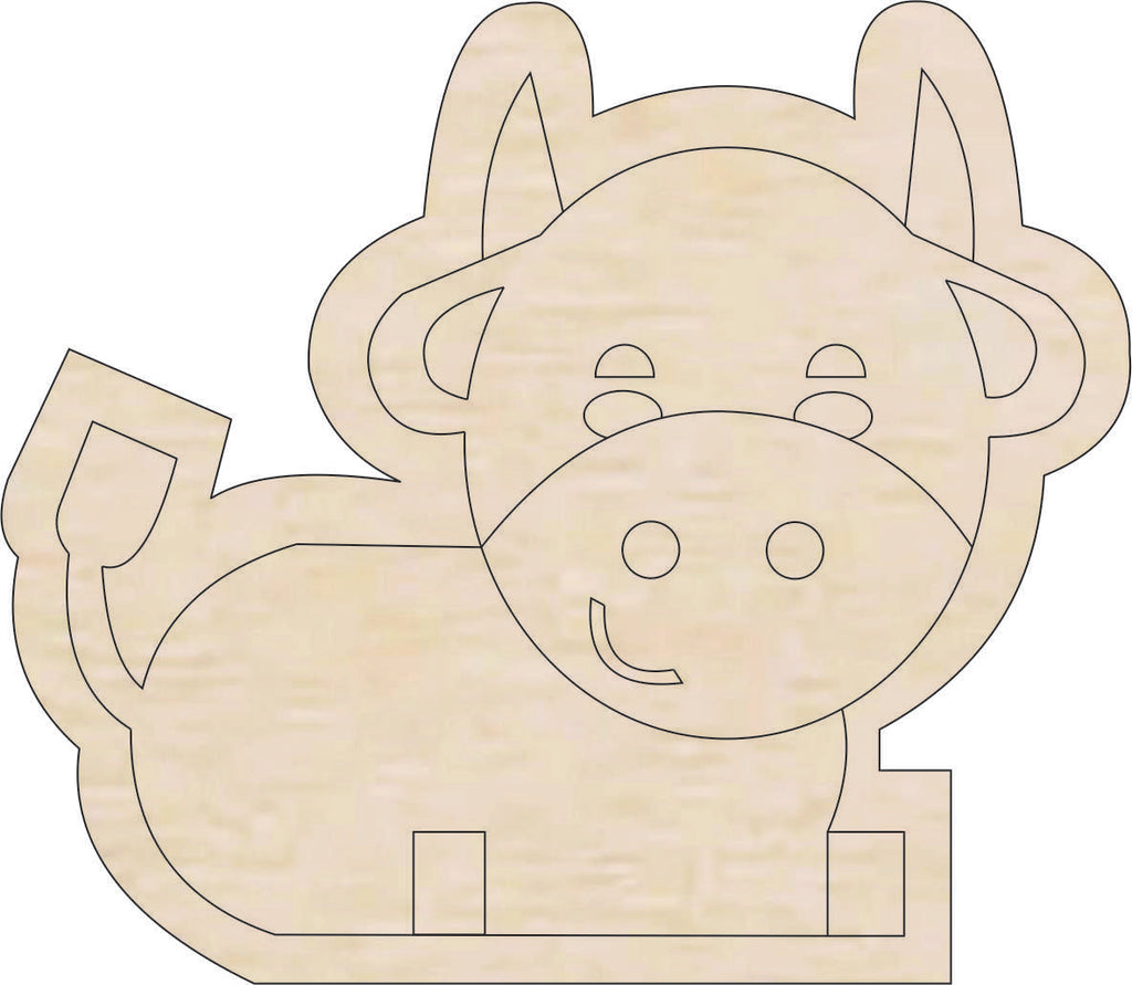 Nativity Cow - Laser Cut Out Unfinished Wood Craft Shape XMS231