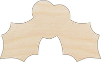 Holly Wood Craft Shape - Laser Cut Baltic Birch Unfinished DIY Wood Art Supplies XMS235 - The Wood Shape Store